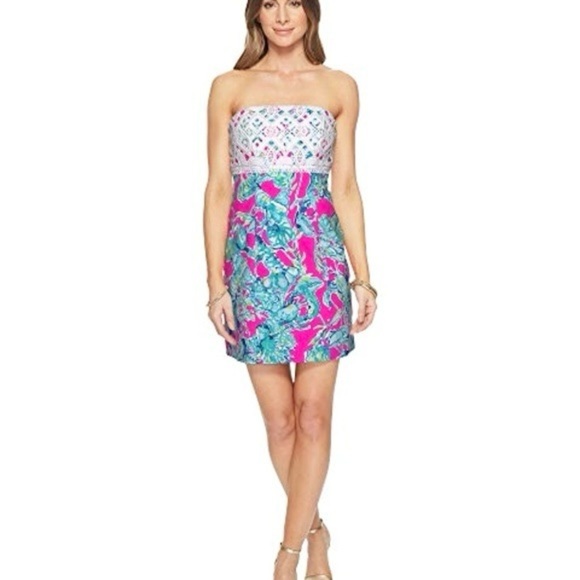 Lilly Pulitzer Brynn Dress Lobsters in Love , sz 4 - Picture 1 of 10